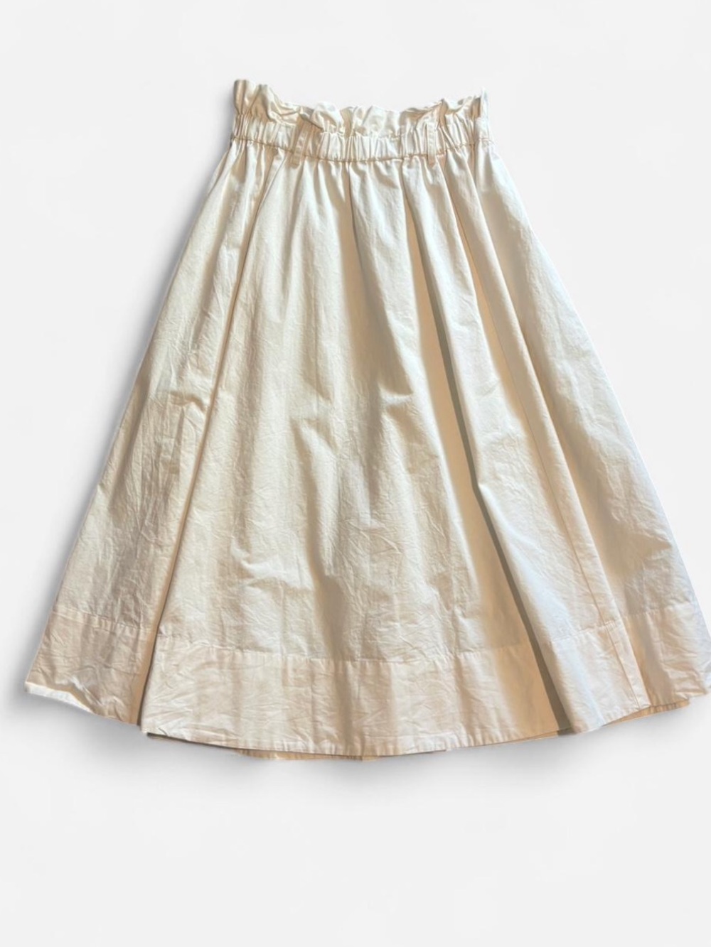 H&M Cream Crisp Cotton A-Line Full Skirt M EUC